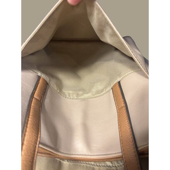 Rosetti Beige Tote With Brown Accents Multiple Compartments & Zipper Closure - Picture 9 of 13